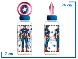 CAPTAIN AMERICA BOTELLA 560 ML TAPA FIGURA 3D