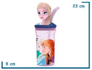 FROZEN ELSA VASO 360 ML TAPA FIGURA 3D