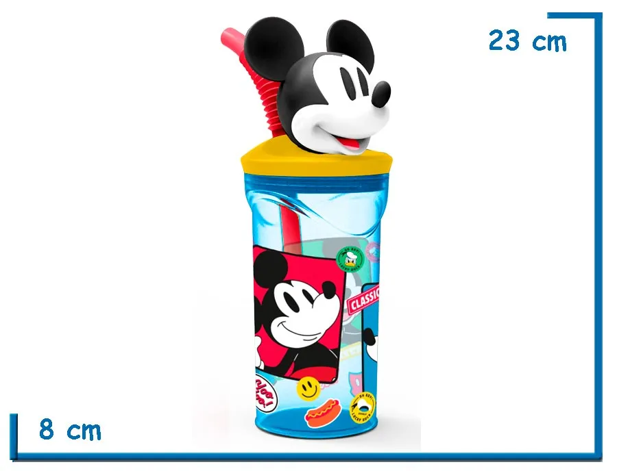 MICKEY MOUSE VASO 360 ML TAPA FIGURA 3D