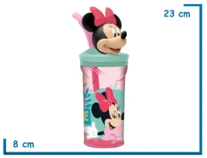 MINNIE MOUSE VASO 360 ML TAPA FIGURA 3D