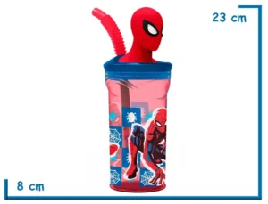 SPIDER-MAN VASO 360 ML TAPA FIGURA 3D