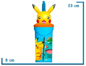 POKEMON PIKACHU VASO 360 ML TAPA FIGURA 3D