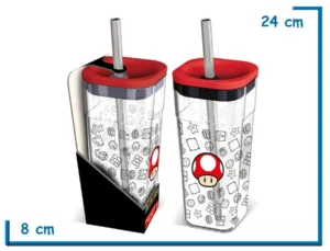 SUPER MARIO VASO 540 ML ACRILICO CUBE