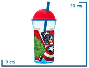AVENGERS VASO 460 ML TRANSPARENTE TAPA ALTA