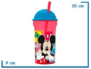 MICKEY MOUSE VASO 460 ML TRANSPARENTE TAPA ALTA