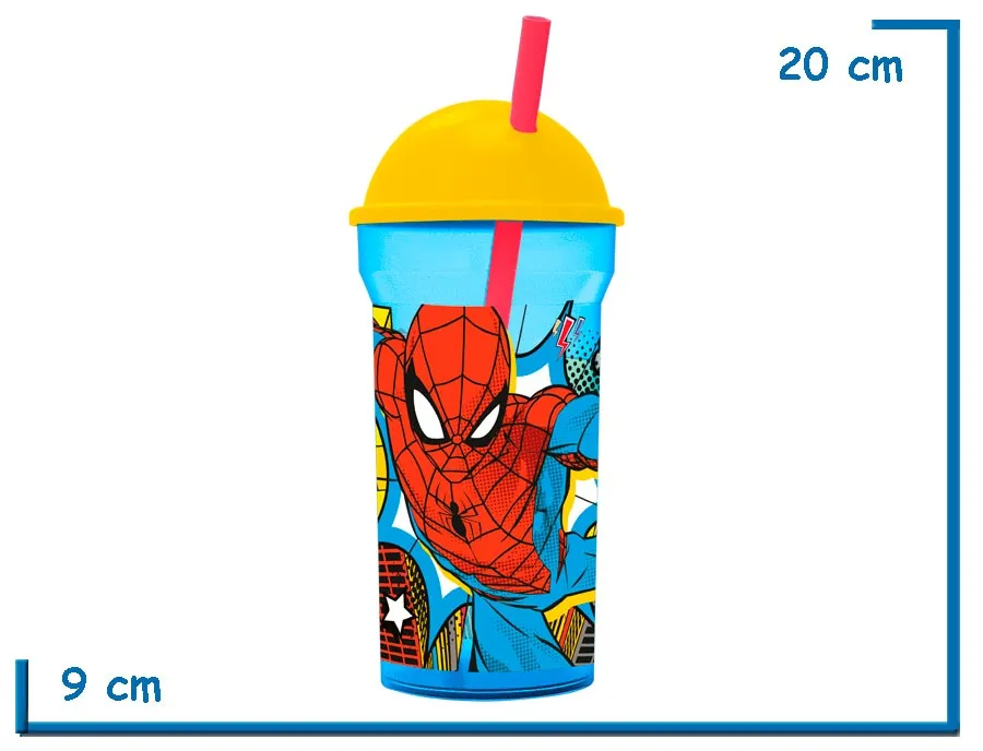 SPIDER-MAN VASO 460 ML TRANSPARENTE TAPA ALTA
