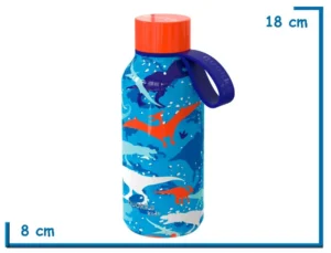 QUOKKA BOTELLA DINOSAUR SOLID KIDS CON CORREA 330ML