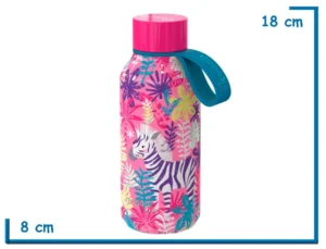 QUOKKA BOTELLA ZEBRAS SOLID KIDS CON CORREA 330ML