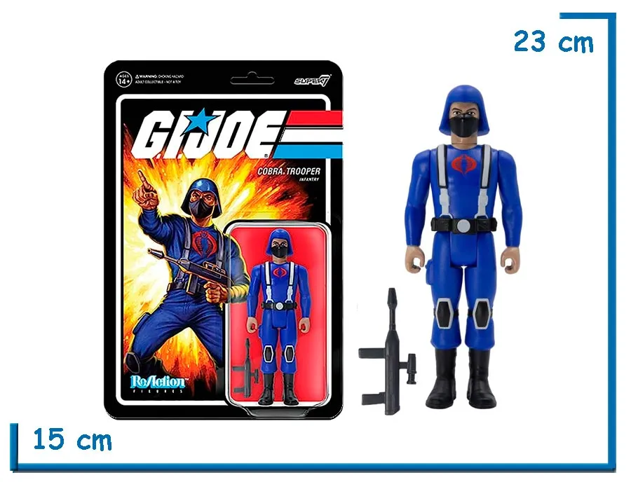 SUPER 7 REACTION G.I.JOE COBRA TROOPER INFANTRY (ROJO)