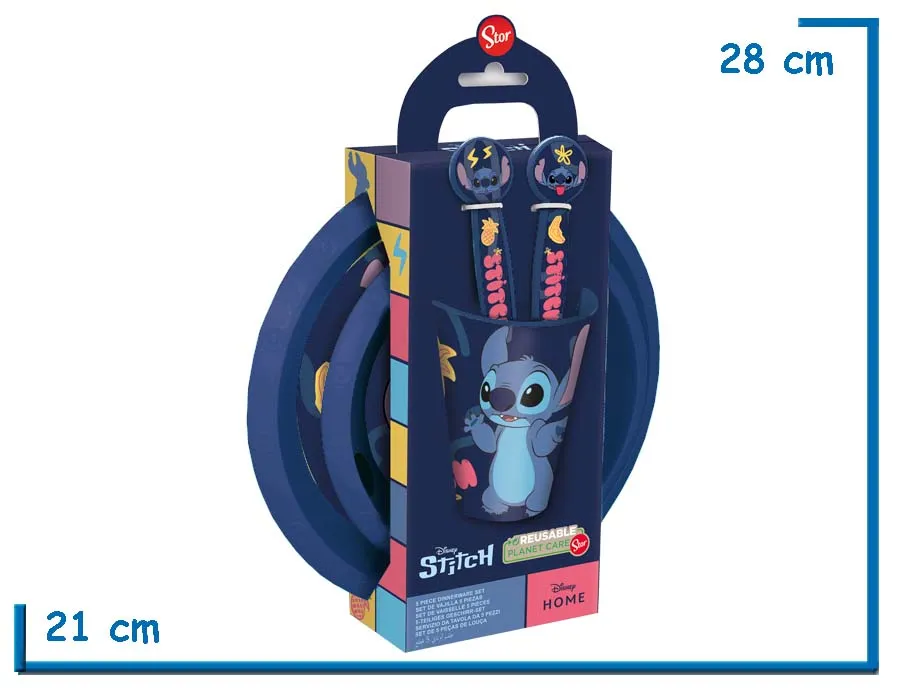 STITCH SET DE VAJILLA 5 PIEZAS