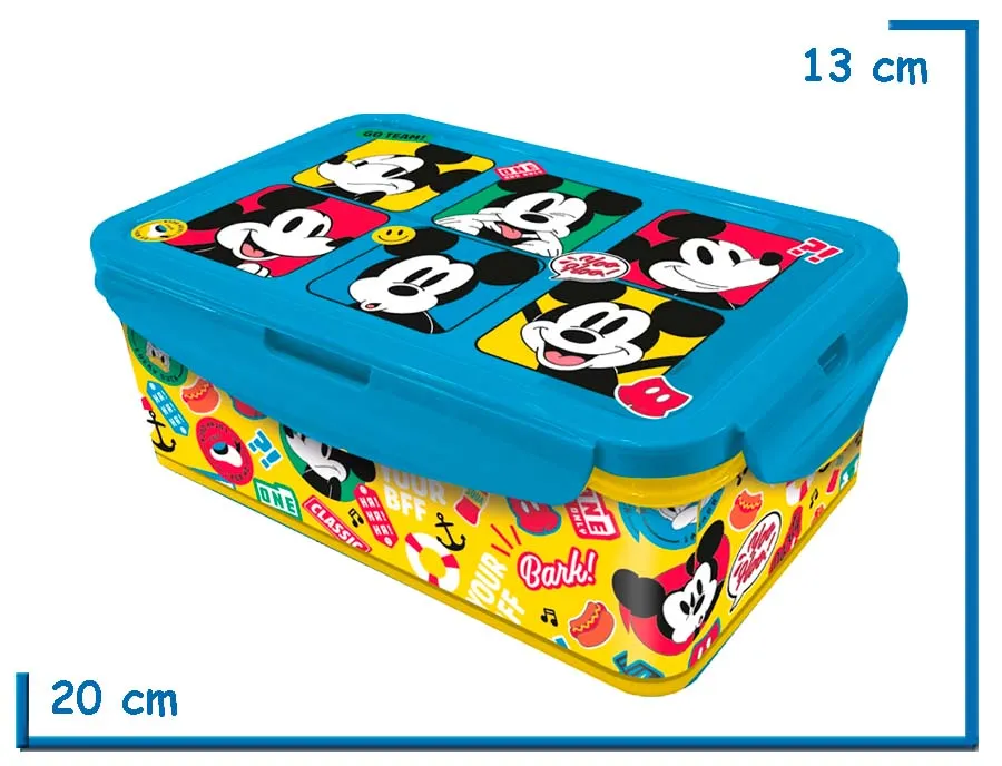 MICKEY MOUSE LUNCHERA RECTANGULAR CON DIVISIONES