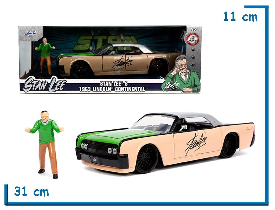 JADA STAN LEE & 1963 LINCOLN CONTINENTAL DIE CAST 1.24