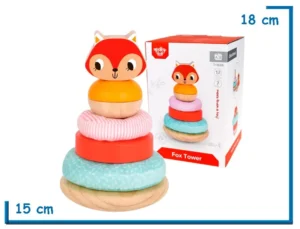 TOOKY TOY FOX TOWER AROS APILABLES ZORRO DE MADERA
