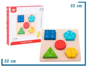 TOOKY TOY FRACTION PUZZLE ROMPECABEZAS FRACCIONES DE MADERA