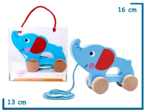 TOOKY TOY PULL ALONG ELEPHANT ARRASTRE ELEFANTE DE MADERA