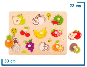 TOOKY TOY ENCASTRE FRUTAS CON AGARRE DE MADERA