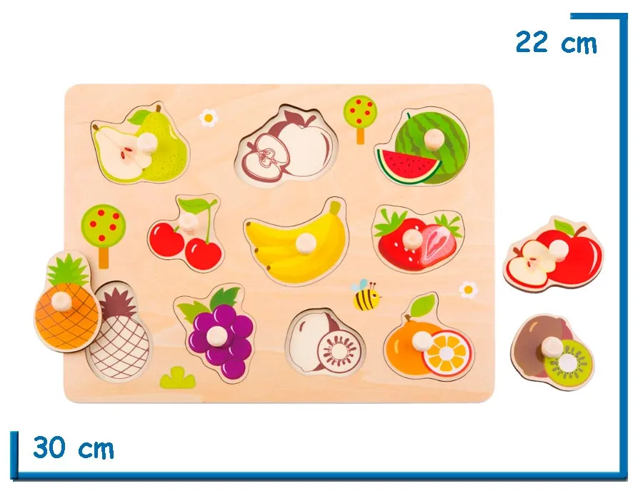 TOOKY TOY ENCASTRE FRUTAS CON AGARRE DE MADERA