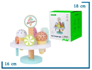 TOOKY TOY ICE CREAM SET PLAYSET HELADOS DE MADERA