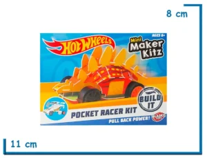 2X1 HOT WHEELS MOTOSAURUS NARANJA POCKET RACER KIT PULL BACK