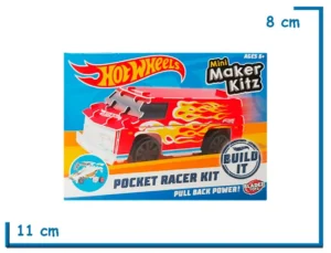 2x1 HOT WHEELS SUPER VAN ROJA POCKET RACER KIT PULL BACK