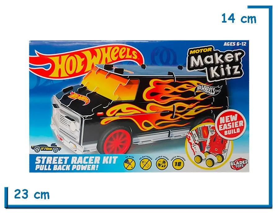 2X1 HOT WHEELS SUPER VAN NEGRA STREET RACER KIT PULL BACK