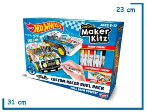 2X1 HOT WHEELS CUSTOM RACER DUEL PACK PULL BACK