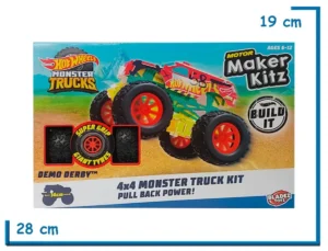 2X1 HOT WHEELS DEMO DERBY 4X4 MONSTER TRUCK KIT PULL BACK