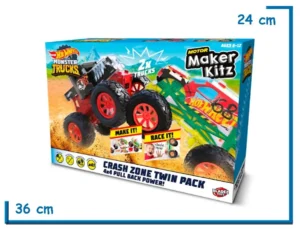 2X1 HOT WHEELS CRASH ZONE TWIN PACK 4X4 PULL BACK