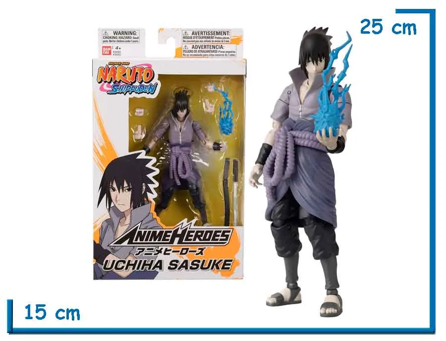 BANDAI NARUTO SASUKE ANIME HEROES 17CM