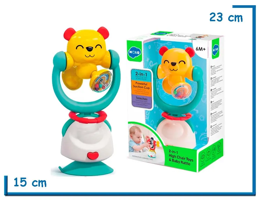 HOLA BABY SONAJERO Y MORDEDOR OSO KUNG FU 2 EN 1