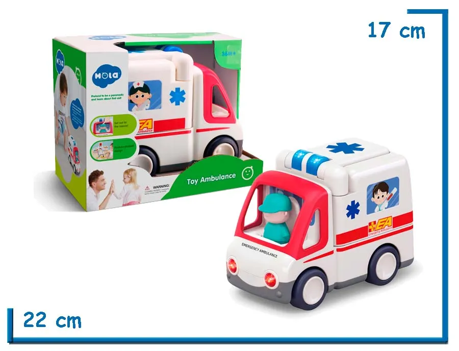 HOLA BABY AMBULANCA CON LUCES Y MUSICA