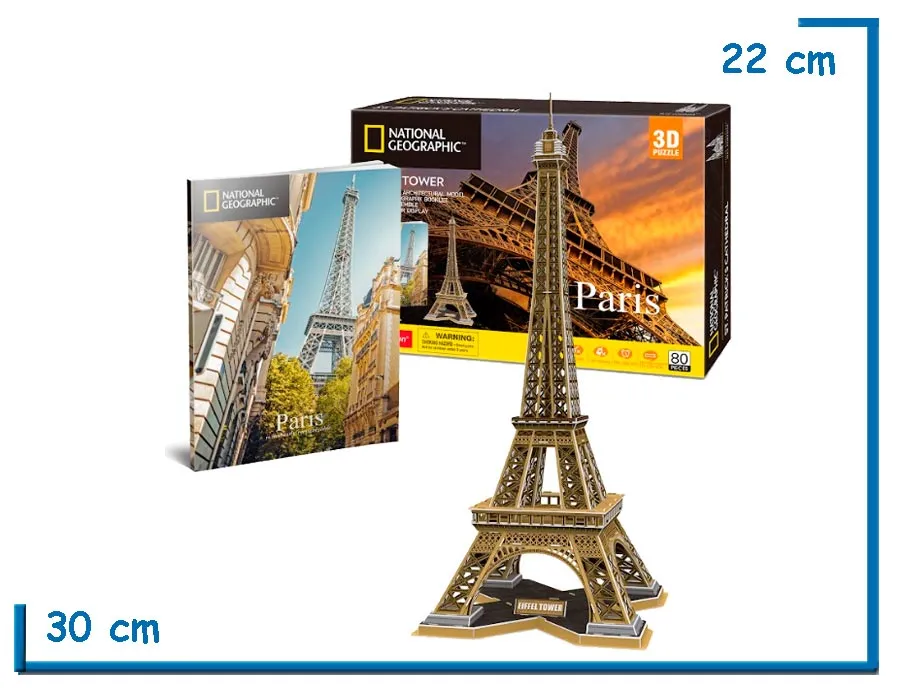 CUBIC FUN NAT GEO EIFFEL TOWER 3D PUZZLE 80 PZS