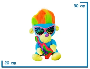2X1 PELUCHE MONO ROCKERO CELESTE 30CM