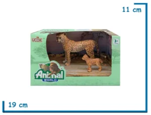 ANIMAL WORLD GUEPARDO Y CACHORRO PARADO