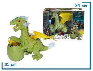 DINOMIGHT MAMA DRAGON VERDE CON HUEVO MOVIMIENTO LUZ Y SONIDO