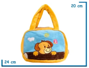 CARTERA PELUCHE MARRON CLARO PERRITO 24CM