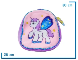 MOCHILA ESPALDA PELUCHE UNICORNIO VIOLETA 30CM