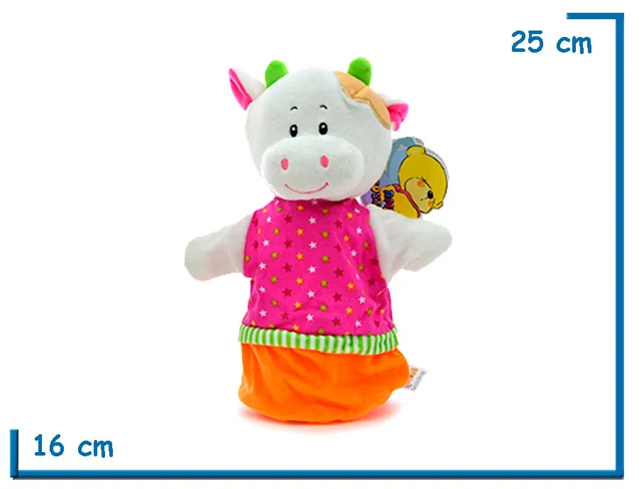 TITERE VAQUITA CON REMERA FUCSIA ESTRELLAS 25CM