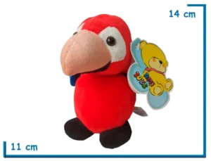 PELUCHE PAPAGAYO ROJO 14CM