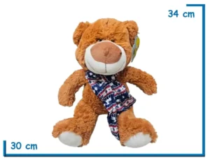 PELUCHE OSO MARRON CON BUFANDA 34CM
