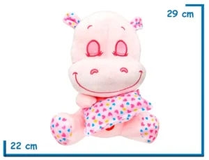 PELUCHE HIPOPOTAMO ROSA CON ALMOHADA Y SONIDO