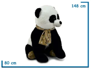 PELUCHE PANDA SENTADO CON BUFANDA MARRON 148CM