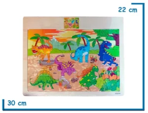 ROMPECABEZAS DE MADERA MEDIANO DINOSAURIOS 24 PZS