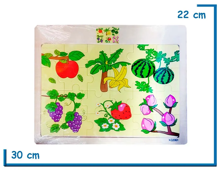 ROMPECABEZAS DE MADERA MEDIANO FRUTAS 24 PZS