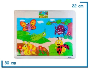 ROMPECABEZAS DE MADERA MEDIANO INSECTOS 24 PZS