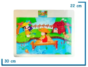 ROMPECABEZAS DE MADERA MEDIANO NIÑOS PESCANDO 24 PZS