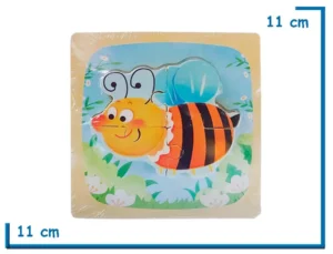 ENCASTRE DE MADERA ABEJA CUADRADO CHICO ROMPECABEZAS