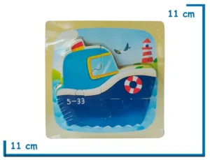 ENCASTRE DE MADERA BARCO CUADRADO CHICO ROMPECABEZAS