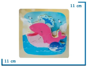 ENCASTRE DE MADERA BALLENAS CUADRADO CHICO ROMPECABEZAS