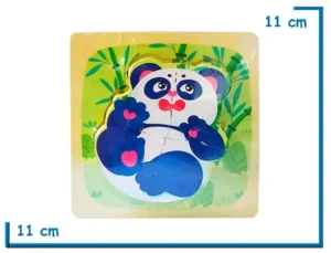 ENCASTRE DE MADERA OSO PANDA CUADRADO CHICO ROMPECABEZAS